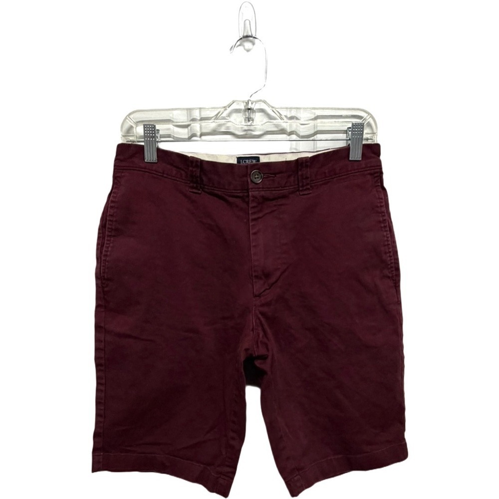 J.Crew Men's 11" Inseam Chino Shorts Size 29 Burgundy Maroon Casual Preppy